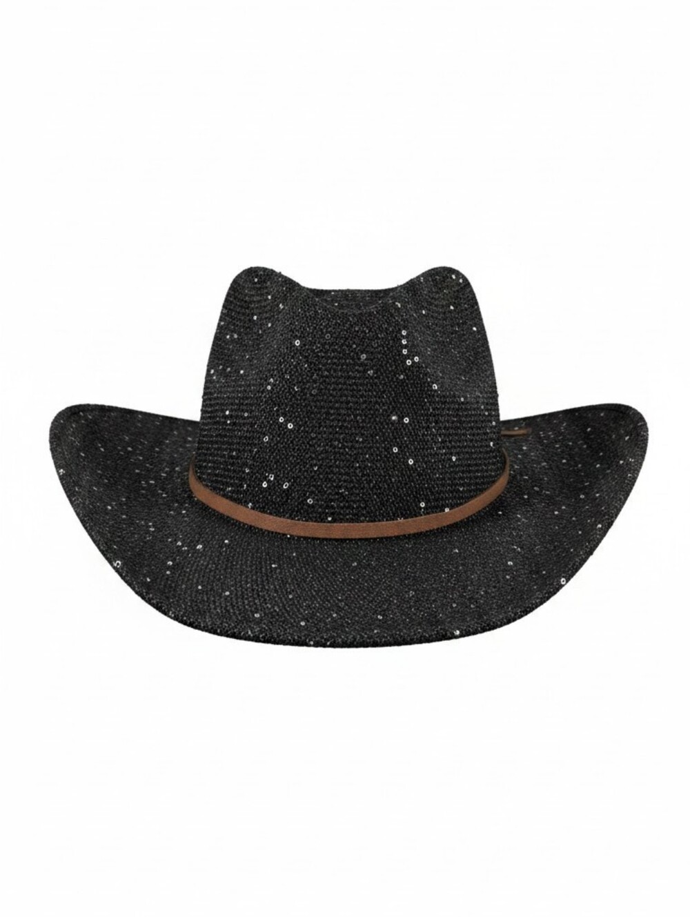 NWT MADD HATTER  Sequin Cowboy Hat with Brown Band